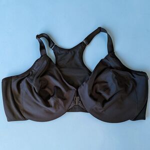 Glamorise 42 DDD Racer Back Front Close Wonderwire Bra Unlined BLACK